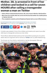 arrested for disagreeing with a tranny