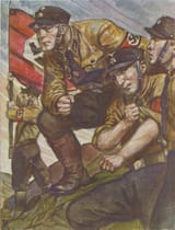 Felix Albrecht (Darmstadt, Grand Duchy of Hesse and by Rhine, German Reich 1900-1980 Schöneberg, West Berlin, Federal Republic of Germany) Es Kampfen Deutsche Männer für Eine Neue Zeit! (German men are fighting for a new era!) - 1932 (QR)