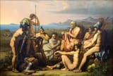 Johann Martin Wagner (Würzburg, Prince-Bishopric of Würzburg, H.R.E. 1777-1858 Rome, State of the Church) The Council of the Greeks before the battle for Troy - Oil on canvas 1807