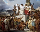 Joseph-Désiré Court (Rouen, Seine-Inférieure, French Republic 1797-1865 Rouen, Seine-Inférieure, French Empire) Mark Antony delivering the funeral oration over the dead body of Caesar - Oil on canvas 1827