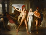 French School (19th Century) Castor and Pollux saving Helen - Oil on canvas 1817