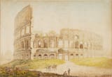 Attributed to Franz Kaisermann (Yverdon, Canton of Bern, Swiss Confederacy 1765-1833 Rome, State of the Church) The Colosseum - Watercolour over etched outline