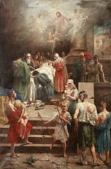 Stevan Aleksić (Arad, Arad County, Kingdom of Hungary, Austro-Hungarian Monarchy 1876-1923 Modoș, Timiș-Torontal County, Kingdom of Romania) Uspenje Bogorodice (Assumption of the Virgin Mary) - Ulje na platnu 1906