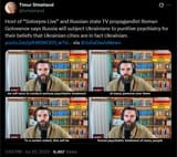 Host of &#039;Solovyov Live&#039; and Russian state TV propagandist Roman Golovanov says Russia will subject Ukrainians to punitive psychiatry for their beliefs 20-07-2025 tshtatland