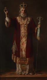 Uroš Predić (Orlovat, Torontál County, Kingdom of Hungary, Austrian Empire 1857-1953 Belgrade, People&#039;s Federal Republic of Yugoslavia) Sveti Nikola (Saint Nicholas) - Ulje na platnu 1883