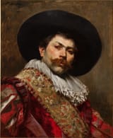 Ferdinand Victor Léon Roybet (Uzès, Gard, France 1840–1920 Paris, France) Portrait de Robert Stevens en costume flamand du 17e siècle - Huile sur toile