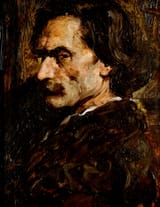 Pavle Jovanović (Vršac, Voivodeship of Serbia, Austrian Empire 1859-1957 Vienna, Republic of Austria) Vajar Đorđe Jovanović (Portrait of the sculptor Đorđe Jovanović) - Ulje na drvetu c.1908