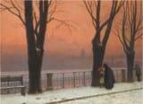 Jakub Schikaneder (Prague, Kingdom of Bohemia, Austrian Empire 1855-1924 Prague, Czechoslovak Republic) Winter in Prague - Oil on canvas