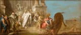 Charles-André van Loo (Nice, County of Nice, States of the Duke of Savoy, H.R.E. 1705-1765 Paris, Kingdom of France) Theseus after defeating the bull of Marathon, sketch - Oil on canvas c.1845