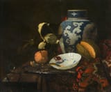 Willem Kalf (Rotterdam, County of Holland, Dutch Republic 1619-1693 Amsterdam, County of Holland, Dutch Republic) Still life with a Chinese ginger jar, a porcelain bowl, a glass roemer and other objects of vertu - Oil on canvas