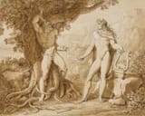 Giuseppe Cammarano (Sciacca, Val di Mazzara, Kingdom of Sicily 1766-1850 Naples, Kingdom of the Two Sicilies) The Flaying of Marsyas - Pen and brown ink and grey ink and brown wash