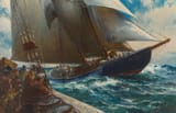 Jack Lorimer Gray (Halifax, Nova Scotia, Dominion of Canada, British Empire 1927-1981 West Palm Beach, Florida, U.S.A.) Schooner Bluenose - Oil on canvas 1959