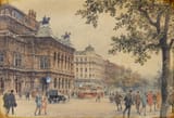 Paul Kaspar (Vienna, Austro-Hungarian Monarchy 1891-1953 Vienna, Republic of Austria) View of the Vienna Opera House - Watercolour on paper 1928