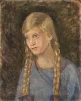 Helga Cathrine Ancher (Skagen, Hjørring Amt, Kingdom of Denmark 1883-1964 ibidem) A portrait of Inger Hagemann, daughter of Engel Saxild - Oil on panel-min