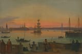 Christian Friedrich Nehrlich (Erfurt, Principality of Erfurt, French Empire 1807-1878 Venice, Veneto, Kingdom of Italy) View of Venice from the Public Gardens - Oil on paper c.1838