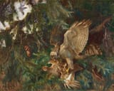 Bruno Andreas Liljefors (Uppsala, Uppsala län, Sweden, U.K. of Sweden-Norway 1860-1939 Stockholm, Kingdom of Sweden) Bird of prey - Oil on canvas 1919