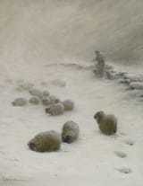 Joseph Farquharson (Edinburgh, Scotland, U.K. 1846-1935 Finzean, Aberdeenshire, Scotland, U.K.) Blow, Blow thy Wintry Wind - Oil on canvas