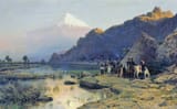 Lev Feliksovich Lagorio (Feodosia, Taurida Governorate, Russian Empire 1826-1905 St. Petersburg, Russian Empire) Горный пейзаж (Mountain landscape) - холст, масло 1886