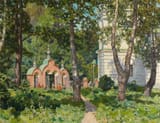 Apollinary Mikhaylovich Vasnetsov (Ryabovo, Vyatka Governorate, Russian Empire 1856-1933 Moscow, USSR) Демьяново. На погосте (Demyanovo. At the churchyard) - холст, масло 1917