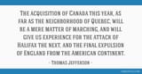 thomas jefferson - acquisition of canada mere matter of marching