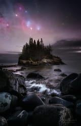 Orion rising along the rocky shores of Lake Superior - Minnesota comfy stream