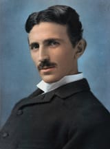 Napoleon Sarony - Portrait of Nikola Tesla 1890 (hand tinted photo) - (MeisterDrucke-370794)