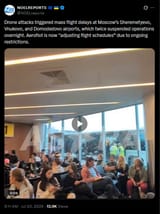 Drone attacks triggered mass flight delays at Moscow’s Sheremetyevo, Vnukovo, and Domodedovo airports, which twice suspended operations 20-07-2025 HD