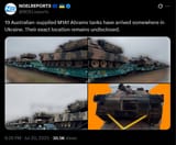 19 Australian-supplied M1A1 Abrams tanks have arrived somewhere in Ukraine. Their exact location remains undisclosed. 20-07-2025