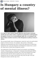 Hungary country of mental illness - Daily News Hungary
