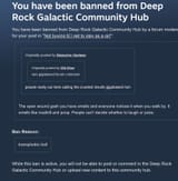 deep rock galactic ban