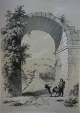 Sangarius Bridge Drawing of Triumphal Arch by Leon de Laborde 1838 Arch built 559 to 562