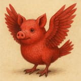 Pig-Bird Hybrid in Painterly Style
