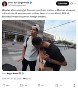 Screenshot 2025-07-22 at 13-31-25 (21) Dries Van Langenhove on X Minutes after arriving at Brussels main train station a Mexican streamer is the victim of an attempted robbery (watch his necklace). 88_ of Brussels inhabi