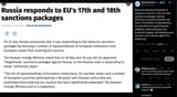 Moscow expands its blacklist in response to the EU&#039;s 17th and 18th sanctions packages, barring numerous European officials from entry 22-07-2025 Russia’s territorial integrit