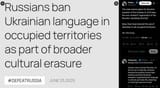 The main reason given for Russia&#039;s invasion of the Donbas in 2014 was the non-existent &#039;oppression of the Russian-speaking minority.&#039; 21-07-2025 P_Kallioniemi, ban Ukrainian