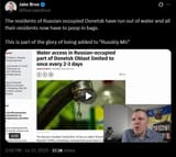 The residents of Russian occupied Donetsk have run out of water and all their residents now have to poop in bags. 21-07-2025 &#039;Russkiy Mir&#039;, RealJakeBroe