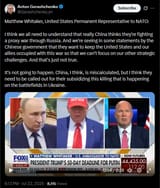 Matthew Whitaker, United States Permanent Representative to NATO 22-07-2025 China thinks they&#039;re fighting a proxy war through Russia HD