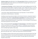 0 colbert cancel timetable