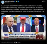 U.S. envoy to NATO Matthew Whitaker told Fox that China must be punished for &#039;subsidizing&#039; Russia’s war against Ukraine 23-07-2025 Beijing of backing a proxy war HD