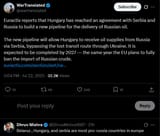 Euractiv reports that Hungary has reached an agreement with Serbia and Russia to build a new pipeline for the delivery of Russian oil. 22-07-2025