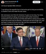 US House Speaker Mike Johnson 23-07-2025 &#039;I can tell you the appetite here is that we&#039;ve got to bring accountability to Vladimir Putin and make this war cease&#039; HD