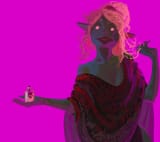 Dark elf lady offers you poison