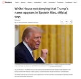 trump not denying being on epstein list