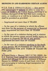 illegal harboring immigrants law