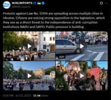 Protests against Law No. 12414 are spreading across multiple cities in Ukraine. Citizens are voicing strong opposition 23-07-2025 NABU and SAPO