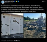 Russian forces bombed a cemetery in Cherkasy, Mayor Anatoliy Bondarenko 24-07-2025 rockets were packed with shrapnel, which scattered across a kilometer