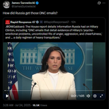 JamesSurowiecki, How did Russia get those DNC emails 24-07-2025 @DNIGabbard, The House report details information Russia had on Hillary Clinton, including &#039;DNC emails&#039; HD