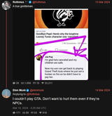 Screenshot 2025-07-24 at 21-09-45 Elon Musk (@elonmusk) I couldn’t play GTA. Don’t want to hurt them even if they’re NPCs. XCancel