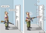 shooting democracy through door