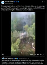 There are reportedly no survivors from the crash of the An-24 passenger plane in Russia’s Amur region, according to Russian media 24-07-2025 49 people on board HD